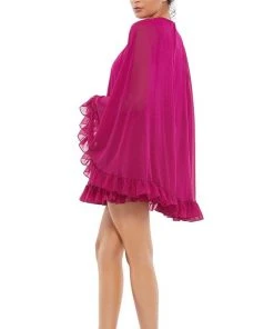 Ieena Duggal - 55407I Jewel Sheer Cape Dress 6 Ieena Duggal - 55407I Jewel Sheer Cape Dress