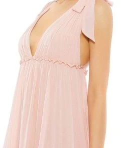 Ieena Duggal - 55411I Bow Accented Tiered A-Line Dress