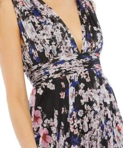 Ieena Duggal - 55414I Plunging V-Neck A-Line Dress