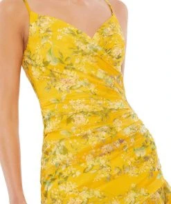 Ieena Duggal - 55425I Floral Printed Asymmetric Hem Dress 7 Ieena Duggal - 55425I Floral Printed Asymmetric Hem Dress