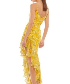 Ieena Duggal - 55425I Floral Printed Asymmetric Hem Dress 6 Ieena Duggal - 55425I Floral Printed Asymmetric Hem Dress