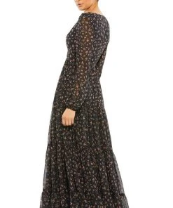 Ieena Duggal - 55431I V-Neck Empire A-Line Dress