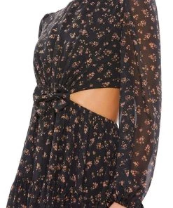 Ieena Duggal - 55432I Close Neck Bow Cut Out Dress