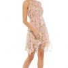 Ieena Duggal - 55436I High Halter Ruched Floral Dress 1 Ieena Duggal - 55436I High Halter Ruched Floral Dress