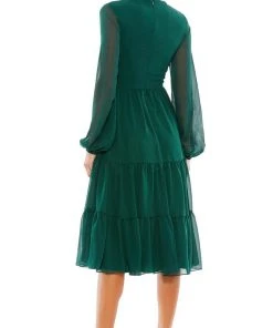 Ieena Duggal 55637 - Bishop Sleeve Chiffon Dress | Couture Candy 7 Ieena Duggal 55637 - Bishop Sleeve Chiffon Dress | Couture Candy