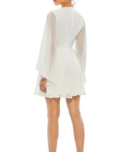 Ieena Duggal 55684 - Long Sleeves V-neck Short Dress 7 Ieena Duggal 55684 - Long Sleeves V-neck Short Dress