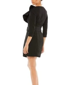 Ieena Duggal - 55692 Ruffle Draped Sheath Dress