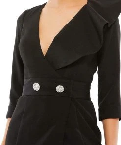 Ieena Duggal - 55692 Ruffle Draped Sheath Dress