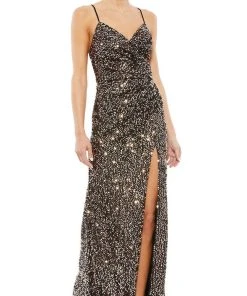 Ieena Duggal 55700 - V-Neck Ruched Prom Dress | Couture Candy