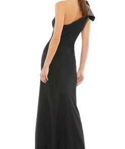 Ieena Duggal 55707 - Asymmetric Ribbon On One-Shoulder Formal Dress