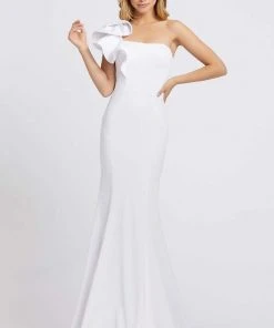 Ieena Duggal - 67156I Ruffled Cap Sleeve Long Mermaid Gown