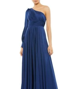 Ieena Duggal - 67866I One Shoulder Satin A-Line Gown