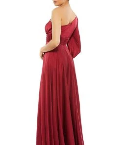 Ieena Duggal - 67866I One Shoulder Satin A-Line Gown