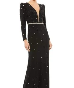 Ieena Duggal - 67874I Jewel Studded Long Sleeve Gown 9 Ieena Duggal - 67874I Jewel Studded Long Sleeve Gown