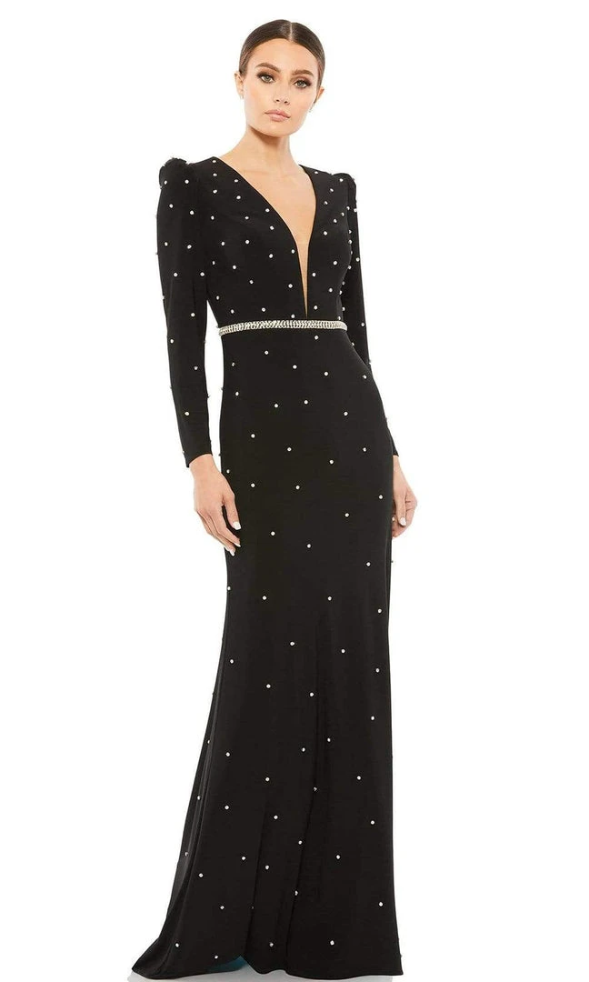 Ieena Duggal - 67874I Jewel Studded Long Sleeve Gown 6 Ieena Duggal - 67874I Jewel Studded Long Sleeve Gown