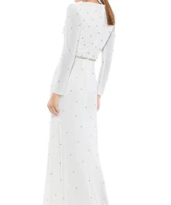 Ieena Duggal - 67874I Jewel Studded Long Sleeve Gown 7 Ieena Duggal - 67874I Jewel Studded Long Sleeve Gown