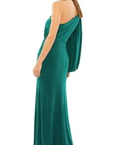 Ieena Duggal - 67879I One Shoulder Draped High Slit Gown