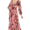 Ieena Duggal - 67946 Floral Printed Ruched A-Line Gown