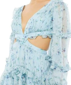 Ieena Duggal - 67949I Ruffle Rich Floral Enchanting Dress 7 Ieena Duggal - 67949I Ruffle Rich Floral Enchanting Dress