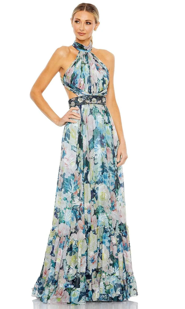 Ieena Duggal 68089 - Pleated Halter Neck Long Dress 3 Ieena Duggal 68089 - Pleated Halter Neck Long Dress