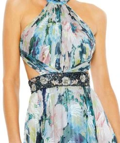 Ieena Duggal 68089 - Pleated Halter Neck Long Dress 7 Ieena Duggal 68089 - Pleated Halter Neck Long Dress