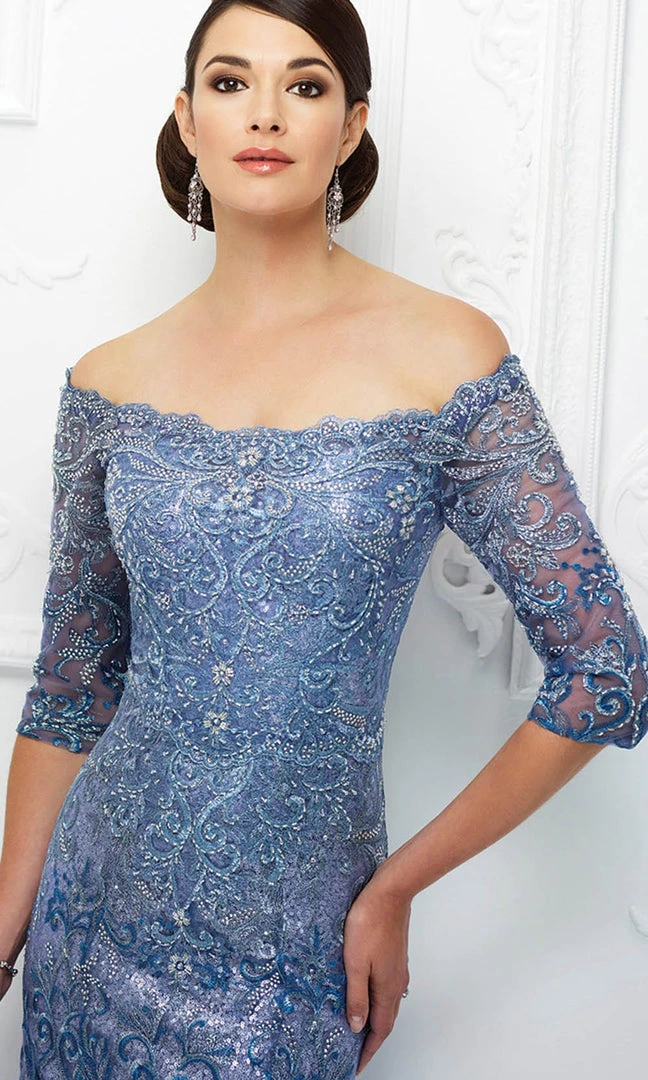 Ivonne D 118D07W - Lace Trumpet Evening Gown Ivonne D For Mon Cheri 5 Ivonne D 118D07W - Lace Trumpet Evening Gown Ivonne D For Mon Cheri