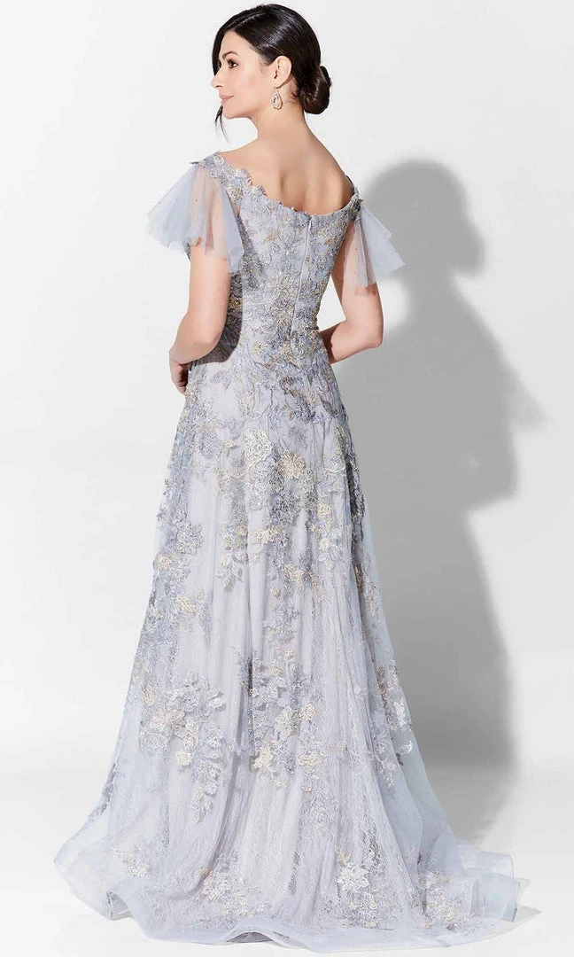 Ivonne D For Mon Cheri Ivonne D 122D63 - Fine Embroidered A Line Gown 4 Ivonne D For Mon Cheri Ivonne D 122D63 - Fine Embroidered A Line Gown