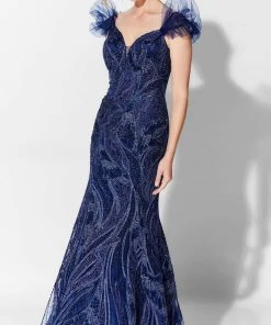 Ivonne D For Mon Cheri Ivonne D 122D64 - Off Shoulder Beaded Evening Gown