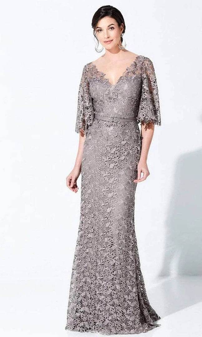 Ivonne D - 220D29 Embroidered V-neck Formal Dress - 1 Pc Dark Gray In Size 18W Available Mon Cheri 3 Ivonne D - 220D29 Embroidered V-neck Formal Dress - 1 Pc Dark Gray In Size 18W Available Mon Cheri