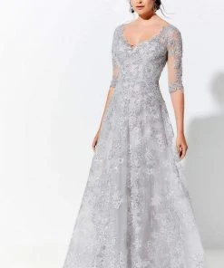 Ivonne D For Mon Cheri Ivonne D By Mon Cheri - 120D02W Elbow Length Embellished Long Dress