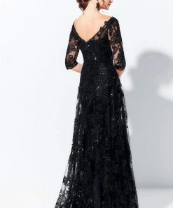 Ivonne D For Mon Cheri Ivonne D By Mon Cheri - 120D02W Elbow Length Embellished Long Dress