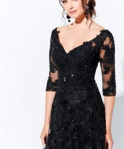 Ivonne D For Mon Cheri Ivonne D By Mon Cheri - 120D02W Elbow Length Embellished Long Dress