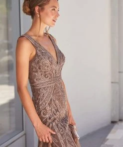 Ivonne D By Mon Cheri - 120D03W Embroidered V-Neck Long Dress Ivonne D For Mon Cheri 25 Ivonne D By Mon Cheri - 120D03W Embroidered V-Neck Long Dress Ivonne D For Mon Cheri