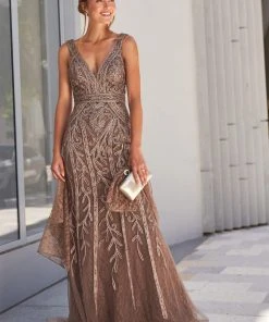 Ivonne D By Mon Cheri - 120D03W Embroidered V-Neck Long Dress Ivonne D For Mon Cheri 24 Ivonne D By Mon Cheri - 120D03W Embroidered V-Neck Long Dress Ivonne D For Mon Cheri