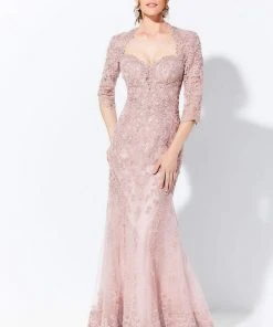 Ivonne D For Mon Cheri Ivonne D By Mon Cheri - 120D05 Queen Anne Embroidered Long Dress