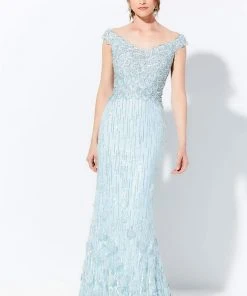 Ivonne D For Mon Cheri Ivonne D By Mon Cheri - 120D09 Lace Embroidered Off-Shoulder Dress