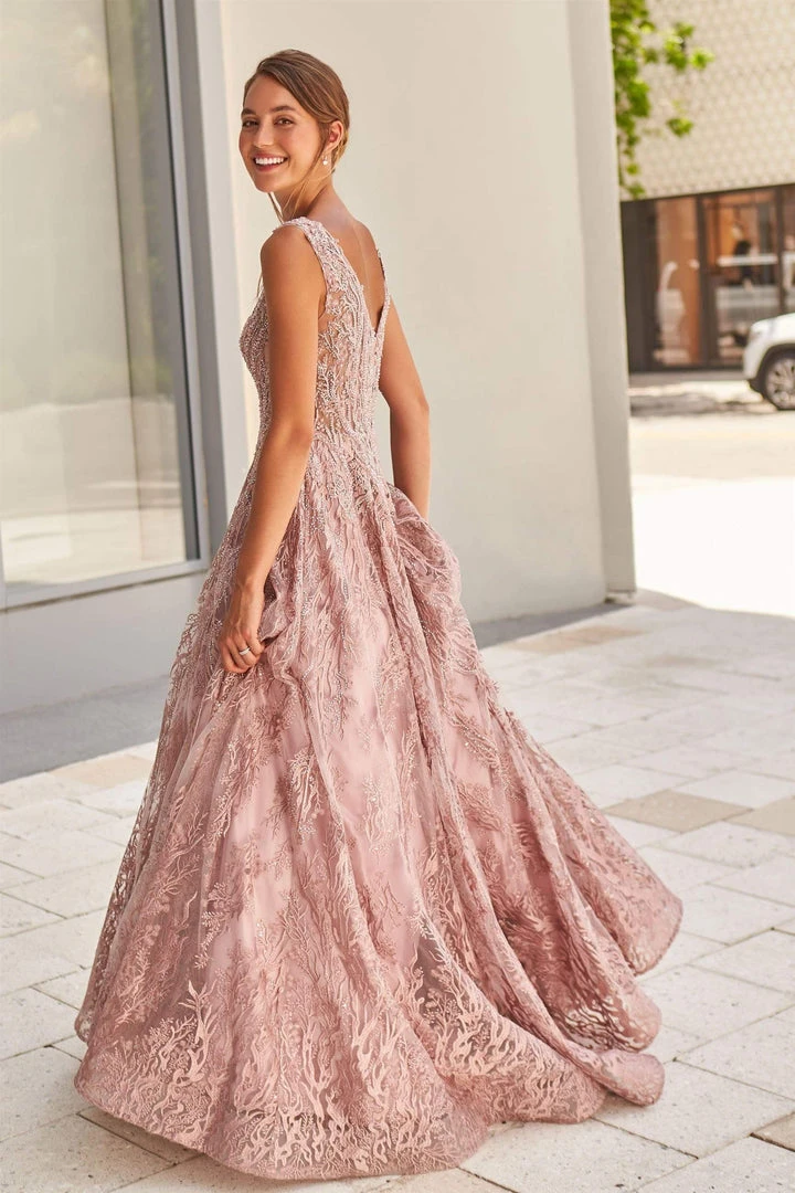 Ivonne D By Mon Cheri - 120D10 Embroidered Lace Pleated A-Line Gown 7 Ivonne D By Mon Cheri - 120D10 Embroidered Lace Pleated A-Line Gown