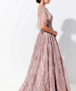 Ivonne D By Mon Cheri - 120D10 Embroidered Lace Pleated A-Line Gown 30 Ivonne D By Mon Cheri - 120D10 Embroidered Lace Pleated A-Line Gown