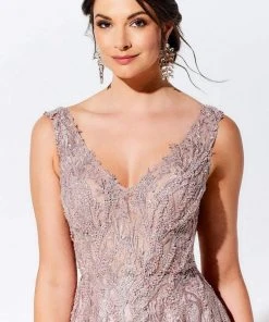 Ivonne D By Mon Cheri - 120D10 Embroidered Lace Pleated A-Line Gown 26 Ivonne D By Mon Cheri - 120D10 Embroidered Lace Pleated A-Line Gown