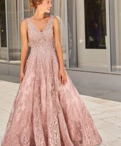 Ivonne D By Mon Cheri - 120D10 Embroidered Lace Pleated A-Line Gown 21 Ivonne D By Mon Cheri - 120D10 Embroidered Lace Pleated A-Line Gown