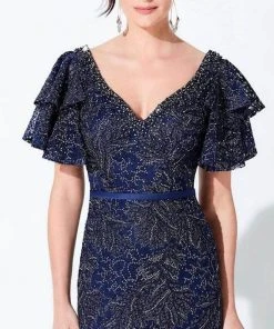 Ivonne D By Mon Cheri - 220D21 Ruffled Bell Sleeve Embroidered Gown 10 Ivonne D By Mon Cheri - 220D21 Ruffled Bell Sleeve Embroidered Gown