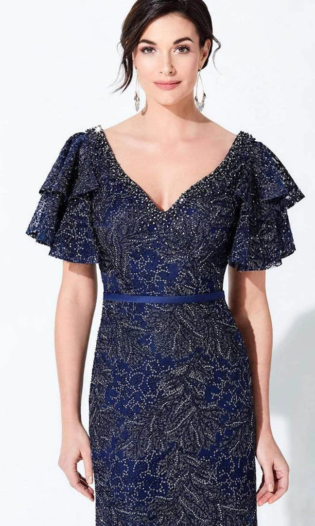 Ivonne D By Mon Cheri - 220D21 Ruffled Bell Sleeve Embroidered Gown 6 Ivonne D By Mon Cheri - 220D21 Ruffled Bell Sleeve Embroidered Gown