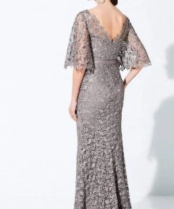 Ivonne D By Mon Cheri - 220D29 Lace V-Neck Dress 7 Ivonne D By Mon Cheri - 220D29 Lace V-Neck Dress