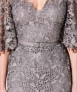 Ivonne D By Mon Cheri - 220D29 Lace V-Neck Dress 9 Ivonne D By Mon Cheri - 220D29 Lace V-Neck Dress