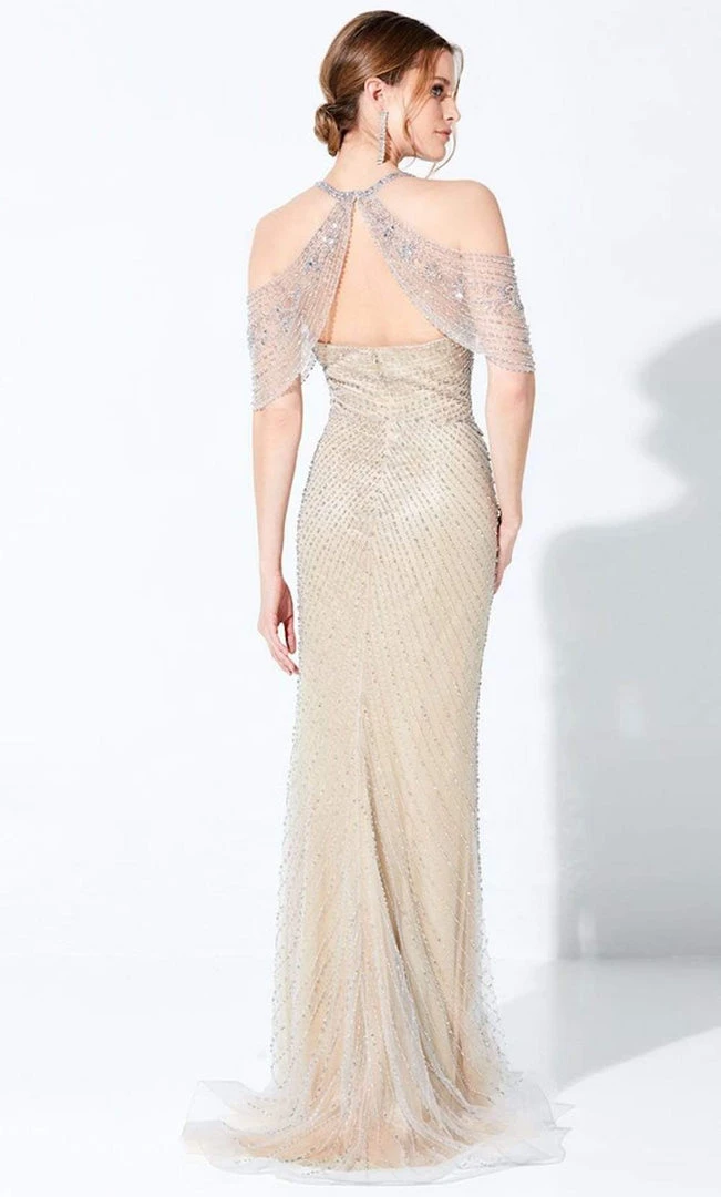 Ivonne D By Mon Cheri - 220D35 Beaded Halter Gown 4 Ivonne D By Mon Cheri - 220D35 Beaded Halter Gown