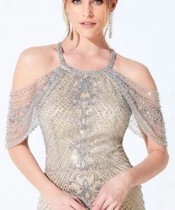 Ivonne D By Mon Cheri - 220D35 Beaded Halter Gown 9 Ivonne D By Mon Cheri - 220D35 Beaded Halter Gown