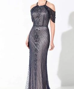 Ivonne D By Mon Cheri - 220D35 Beaded Halter Gown 11 Ivonne D By Mon Cheri - 220D35 Beaded Halter Gown
