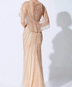 Ivonne D By Mon Cheri - V-Neck Low Back Cape Dress Ivonne D For Mon Cheri