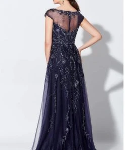 Ivonne D For Mon Cheri - 119D48W Stunning Beaded Tulle A-line Gown