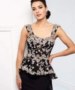 Ivonne D For Mon Cheri - 218D32W Embraided Lace Peplum Dress